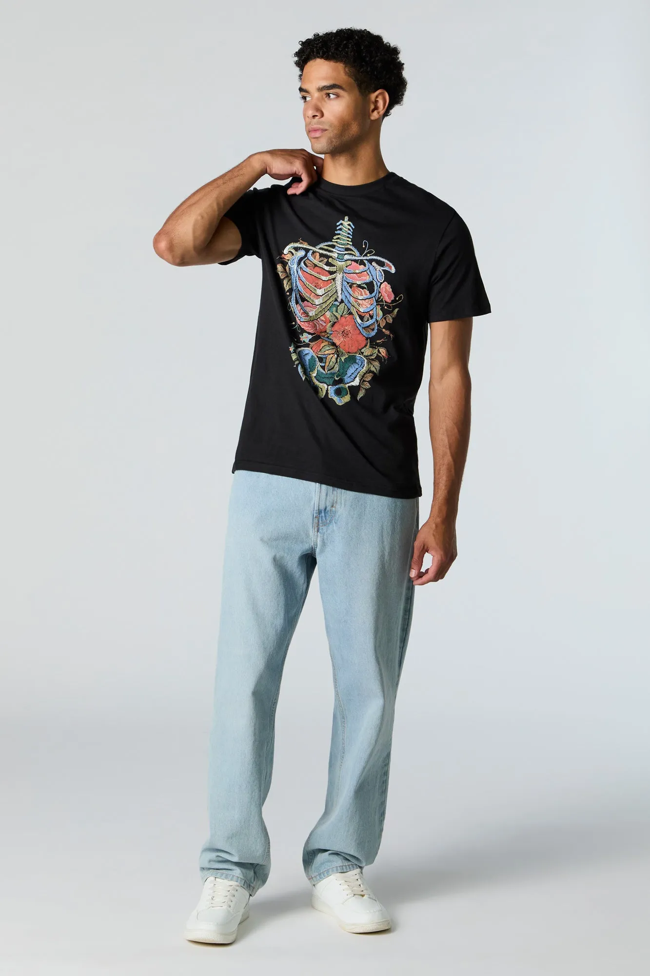 Floral Skeleton Graphic T-Shirt sold by Urban Planet product image thumbnail 2