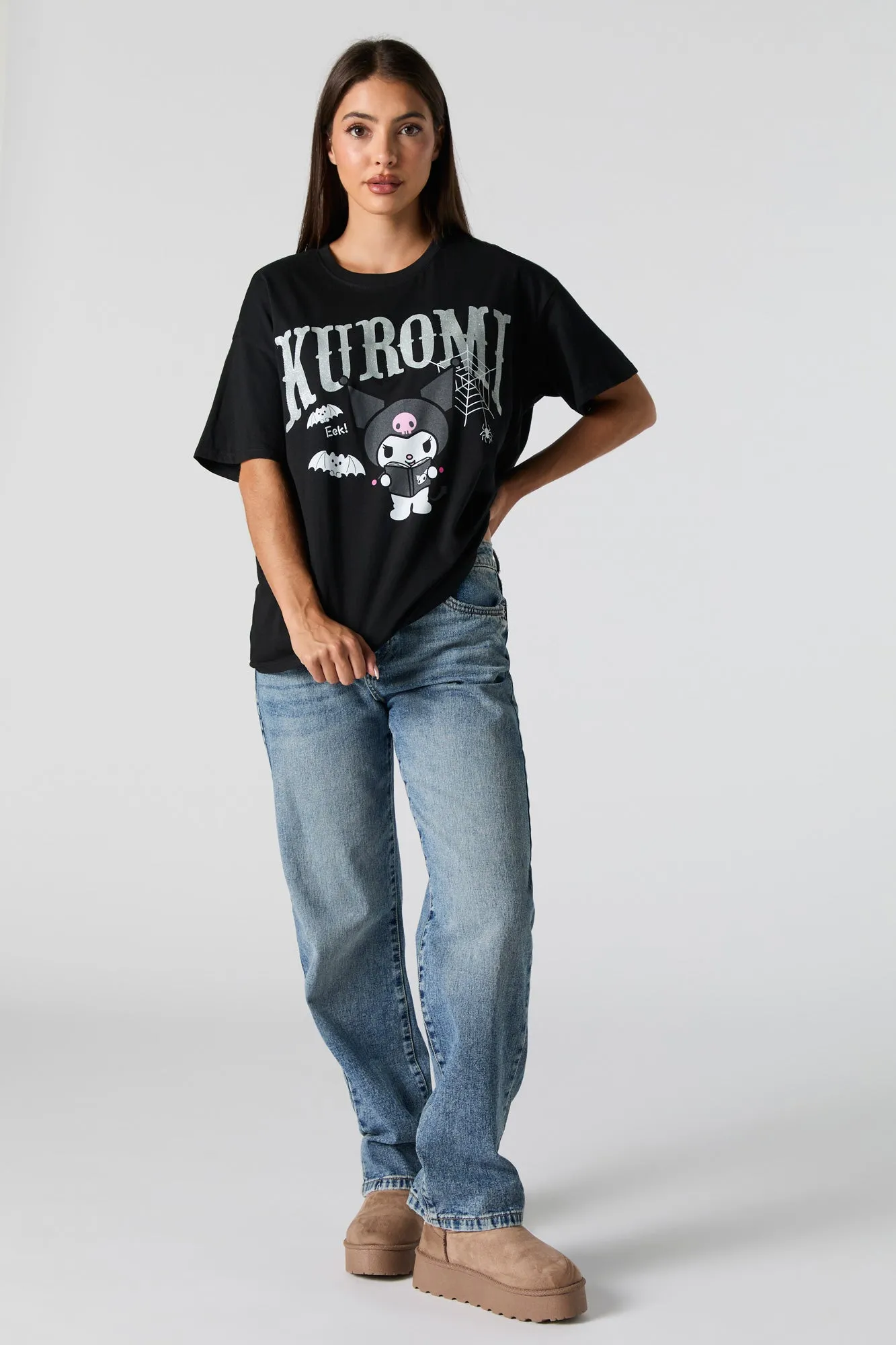 Kuromi Halloween Graphic Boyfriend T-Shirt sold by Urban Planet product image thumbnail 3