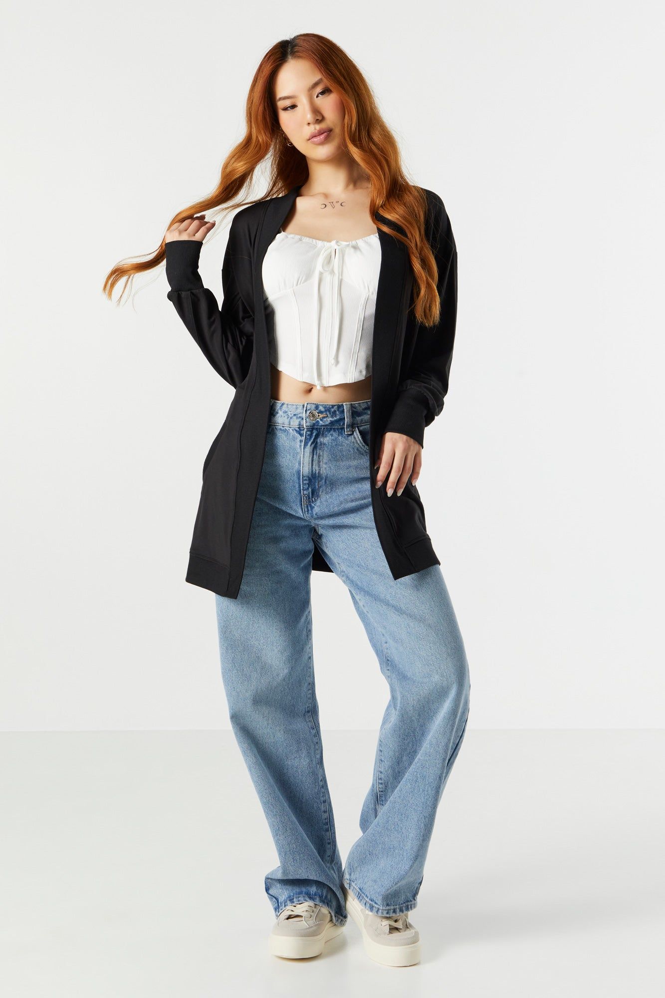 Open Front Pocket Cardigan sold by Urban Planet product image thumbnail 3