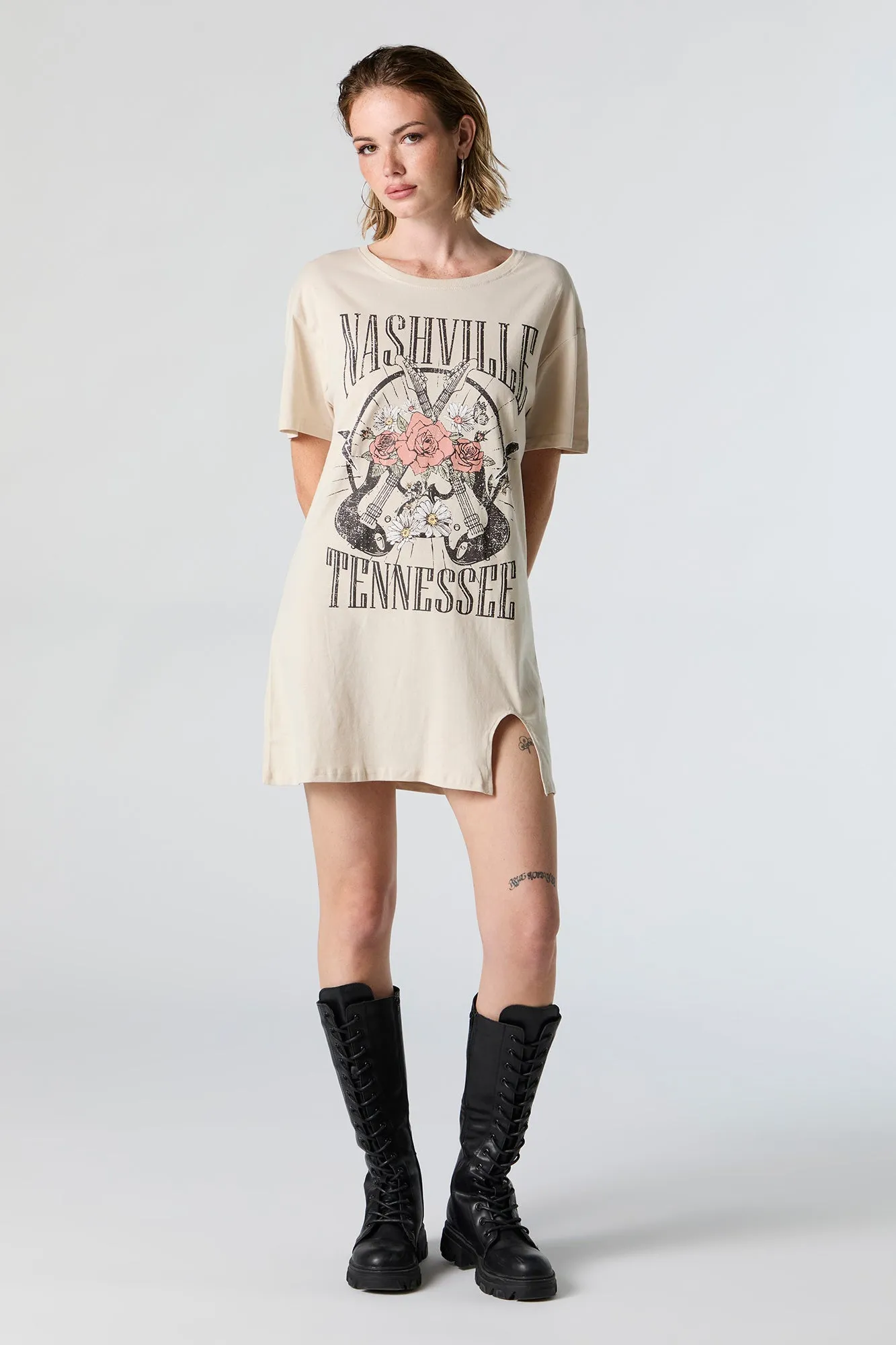 Nashville Tennessee Graphic T-Shirt Dress sold by Urban Planet product image thumbnail 3