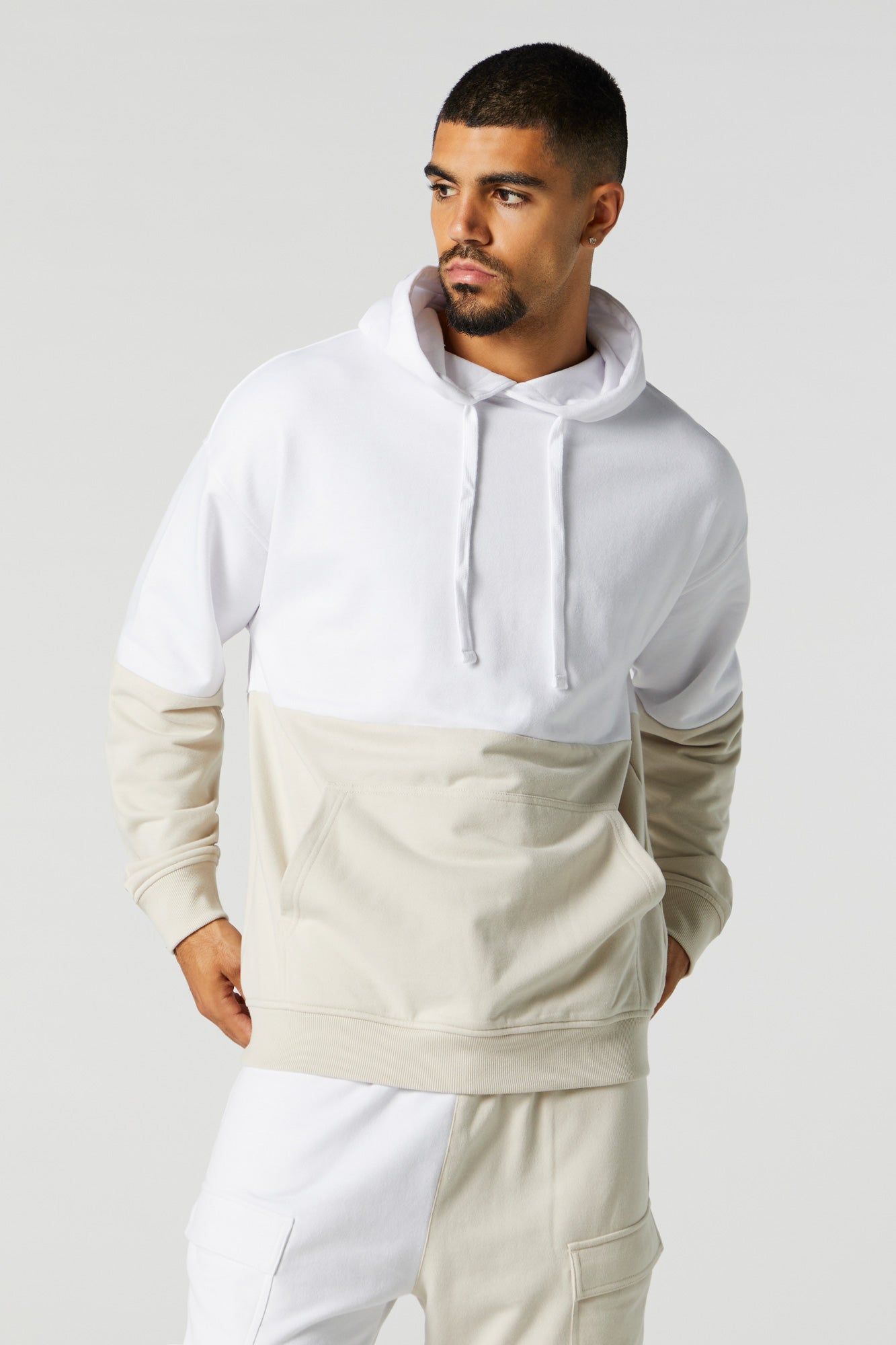 Fleece Colourblock Hoodie sold by Urban Planet