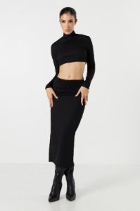 Ribbed Mock Neck Long Sleeve Crop Top sold by Urban Planet