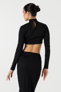 Ribbed Mock Neck Long Sleeve Crop Top sold by Urban Planet