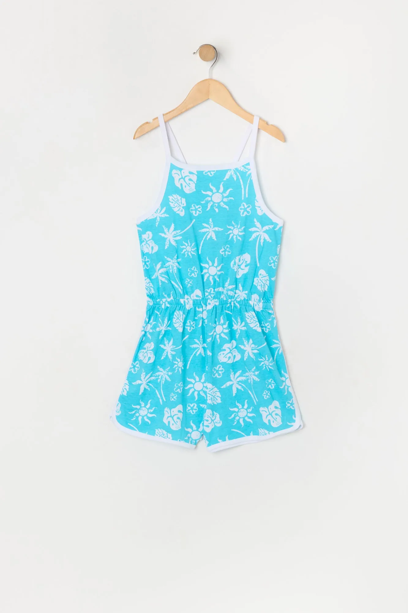 Girls Palm Tree Print Dolphin Hem Romper sold by Urban Planet product image thumbnail 3