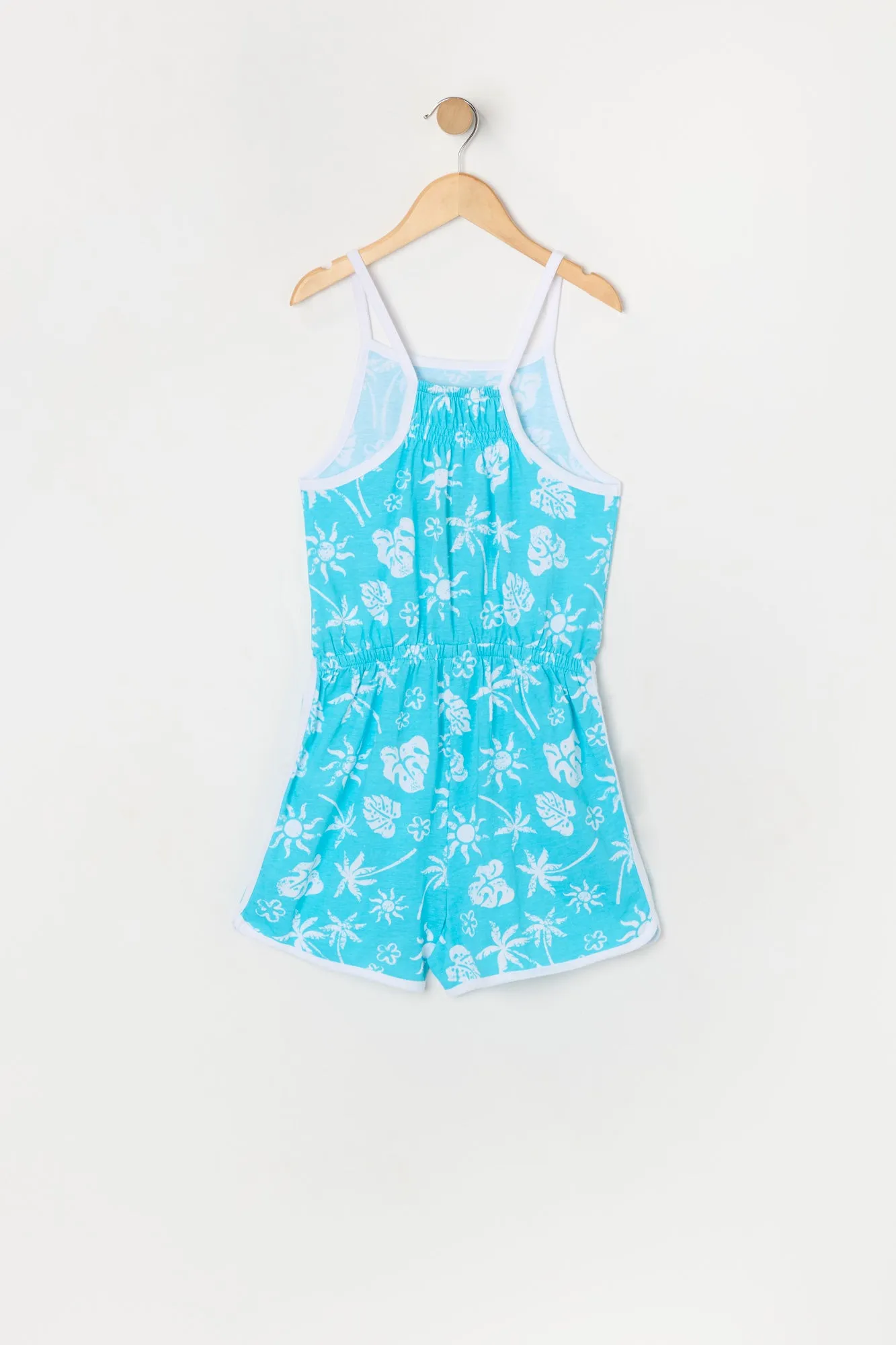 Girls Palm Tree Print Dolphin Hem Romper sold by Urban Planet product image thumbnail 4