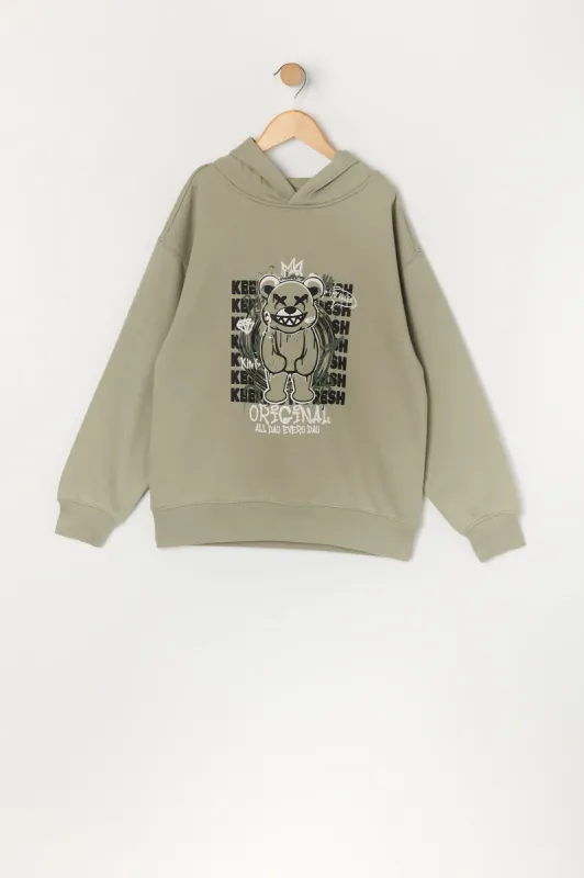 Boys Original Bear Graphic Fleece Hoodie sold by Urban Planet