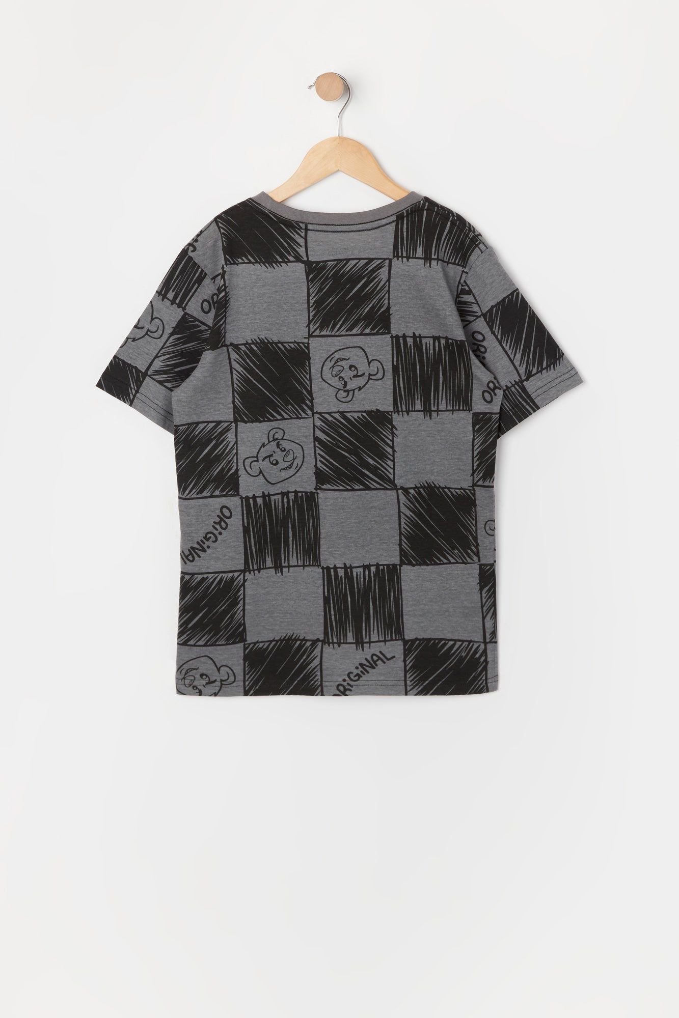 Boys Doodle Checkered Print T-Shirt sold by Urban Planet product image thumbnail 2