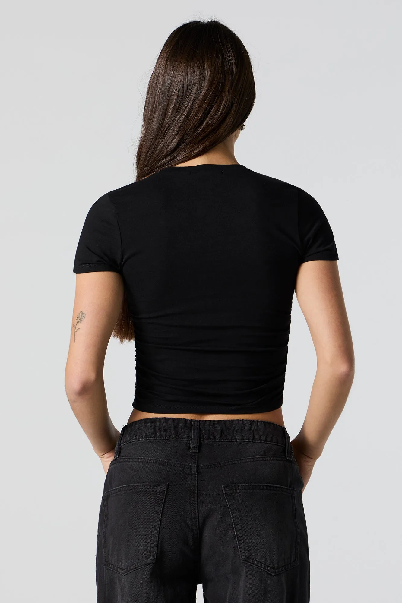 Ruched Short Sleeve Crop Top sold by Urban Planet product image thumbnail 5