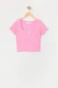 T-shirt côtelé avec liséré de dentelle avec boucle pour fille sold by Urban Planet