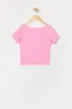 T-shirt côtelé avec liséré de dentelle avec boucle pour fille sold by Urban Planet