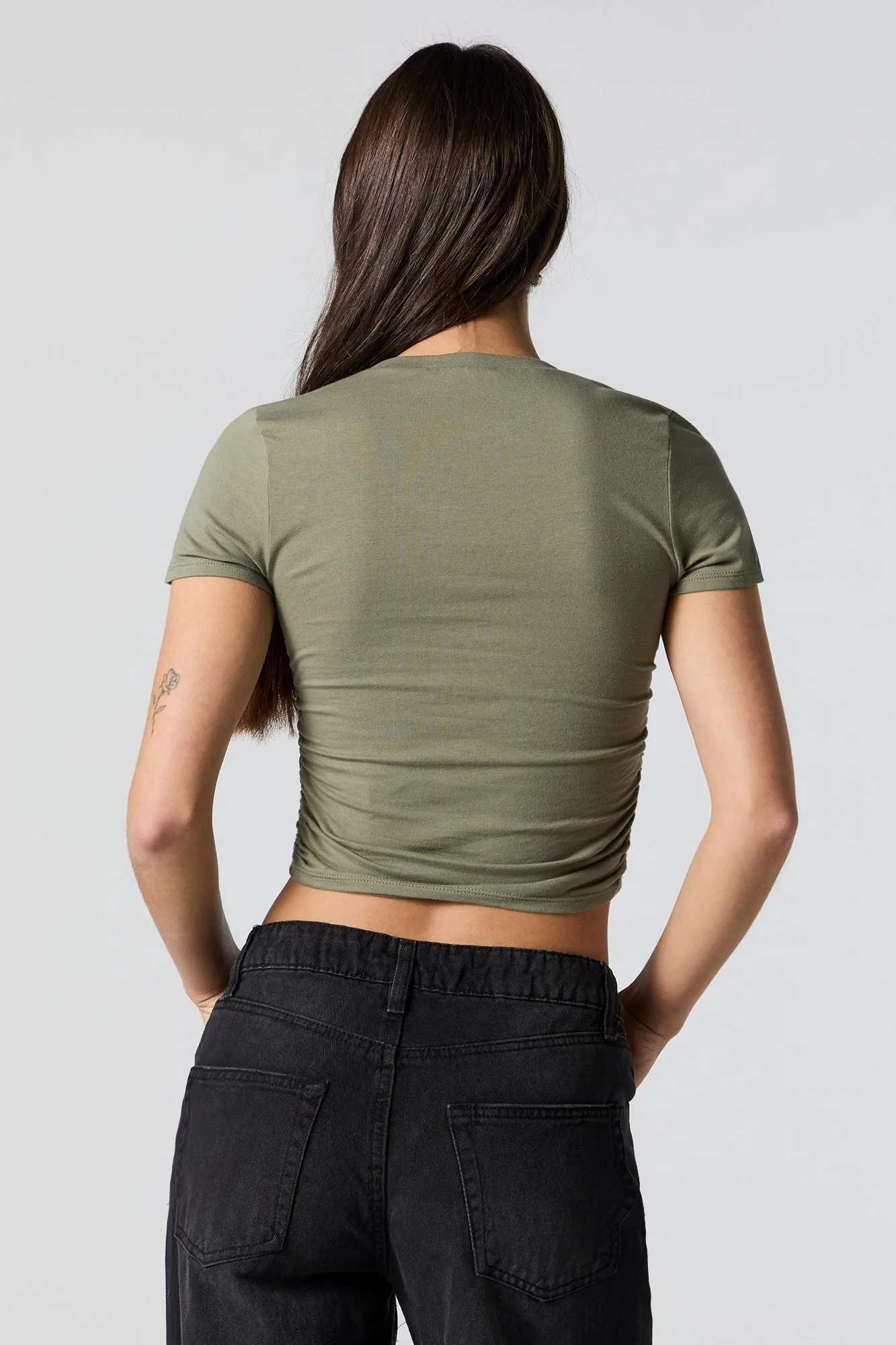 Ruched Short Sleeve Crop Top sold by Urban Planet product image thumbnail 2