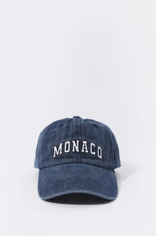 Casquette de baseball délavée avec motif brodé Monaco sold by Urban Planet