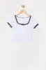T-shirt côtelé avec liséré de dentelle avec boucle pour fille sold by Urban Planet