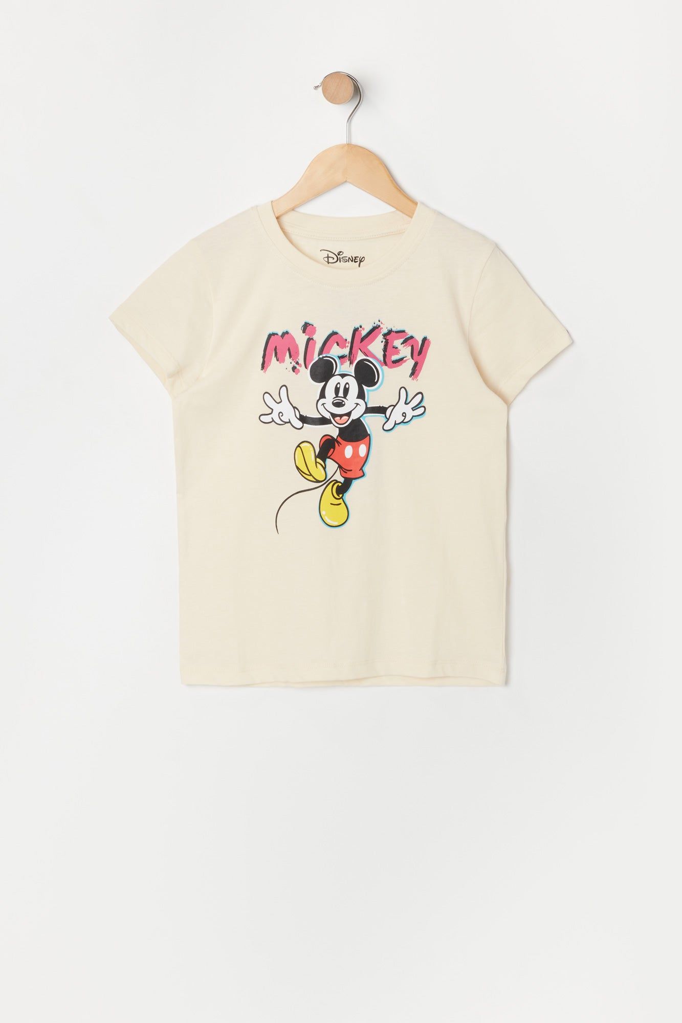 Girls Cream Mickey Graphic T-Shirt sold by Urban Planet