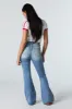 Jean à jambe évasée délavé moyen à taille haute sold by Urban Planet