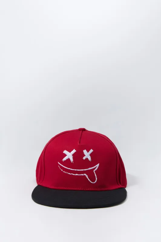 Boys Smiley Embroidered Snapback Hat sold by Urban Planet
