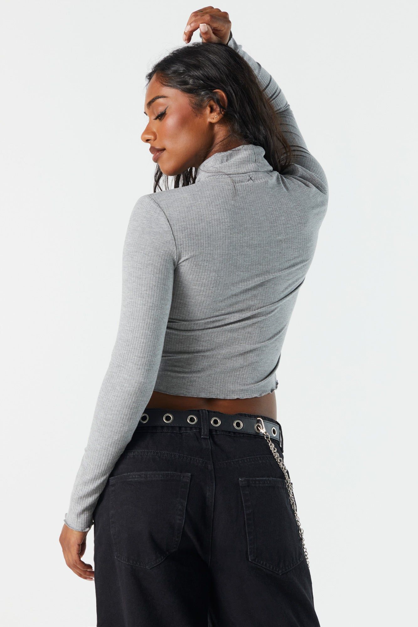 Ribbed Turtleneck Long Sleeve Top sold by Urban Planet product image thumbnail 3