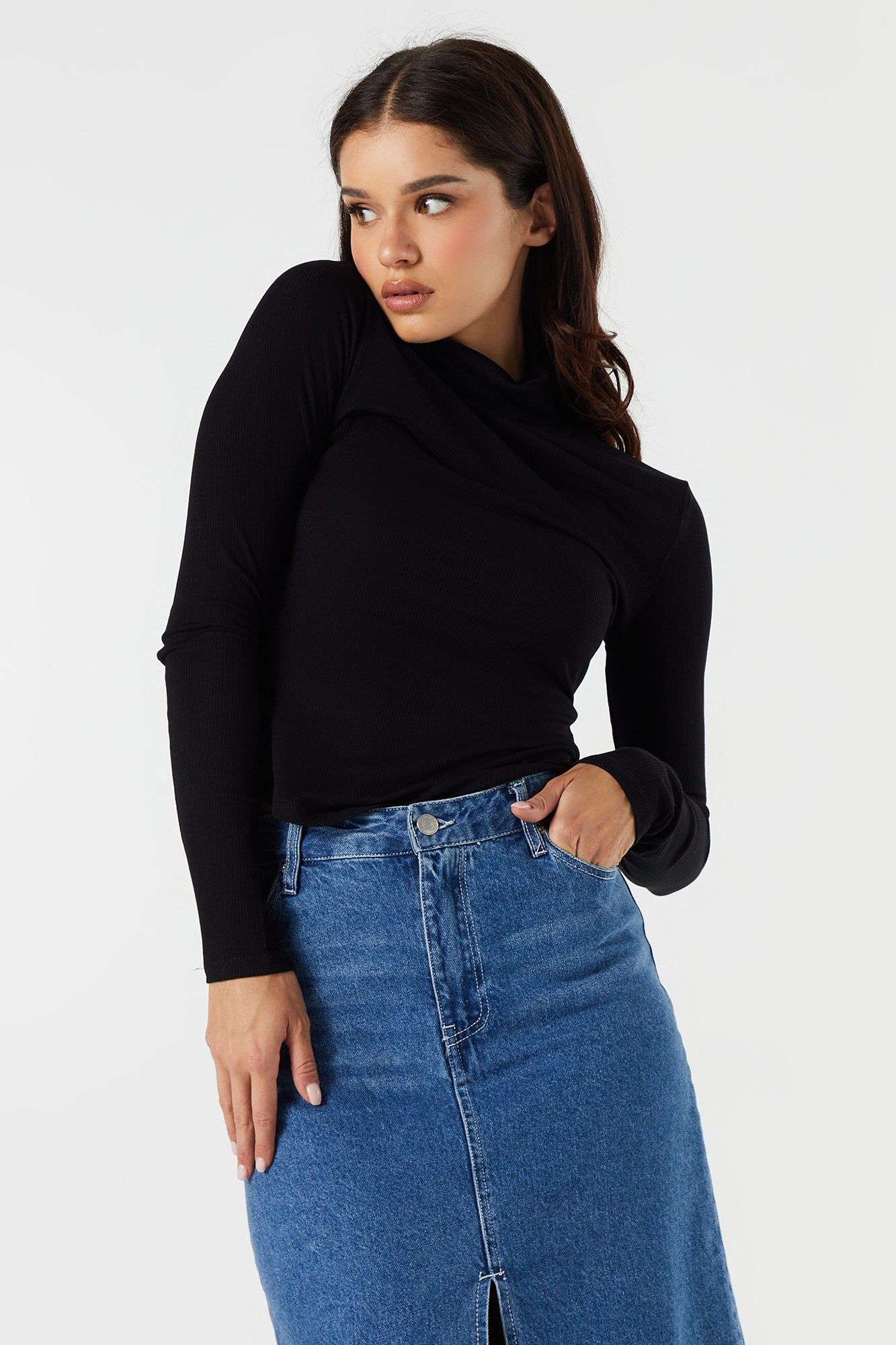 Col roulé côtelé à manches longues sold by Urban Planet product image thumbnail 4