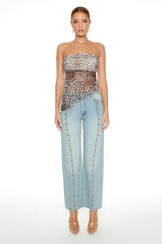 Studded High Rise Bootcut Jean sold by Urban Planet