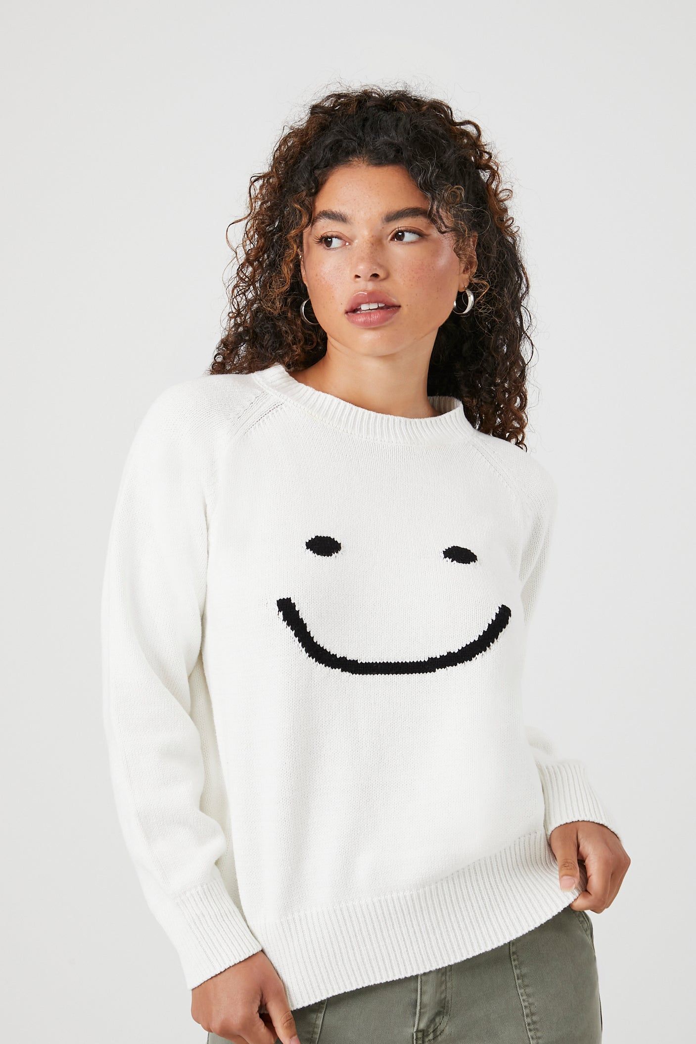 Chandail en tricot à imprimé Happy Face sold by Urban Planet