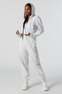 New York Twill Embroidered Cropped Hoodie sold by Urban Planet