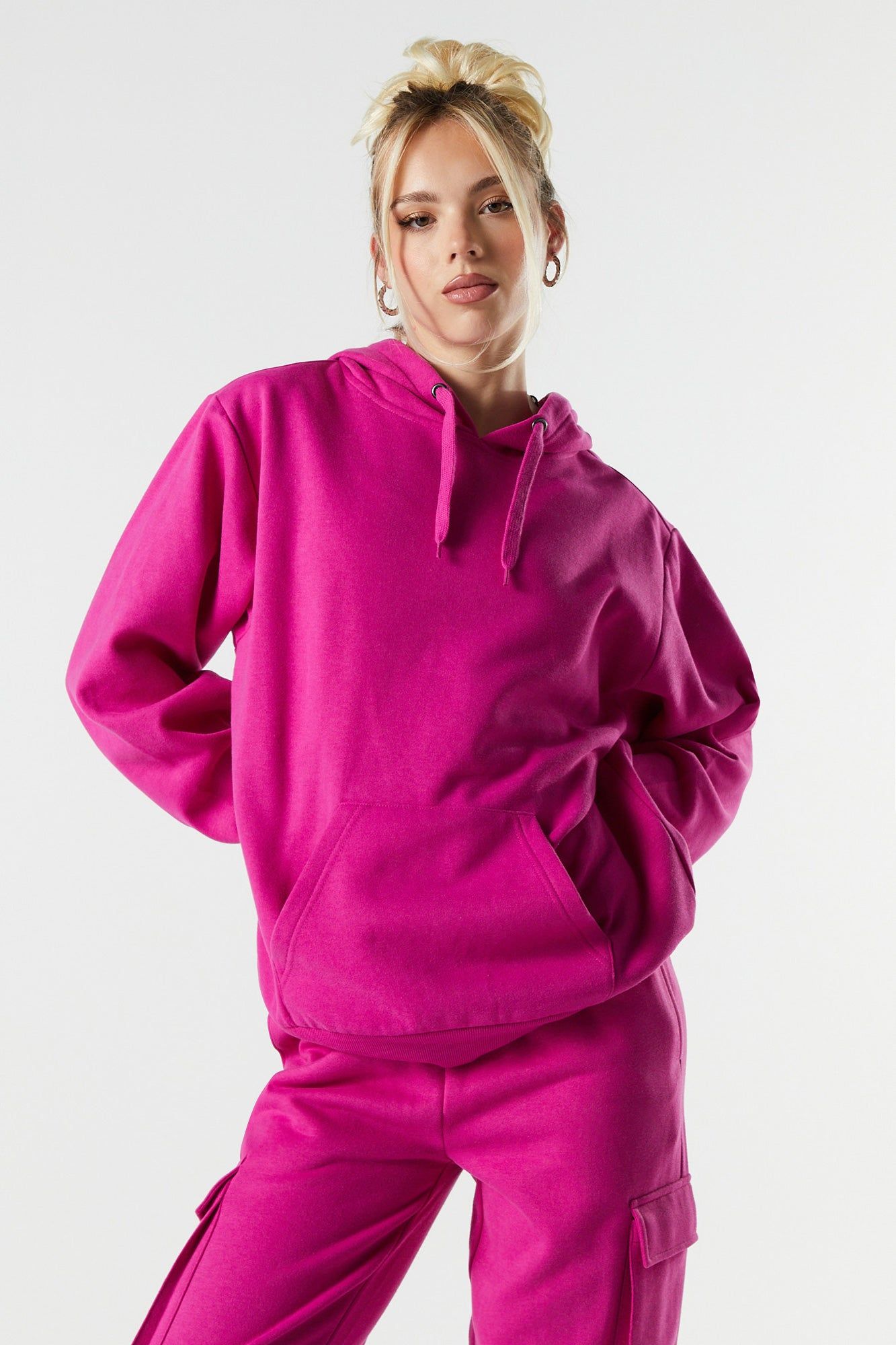 Solid Fleece Oversized Hoodie sold by Urban Planet product image thumbnail 3