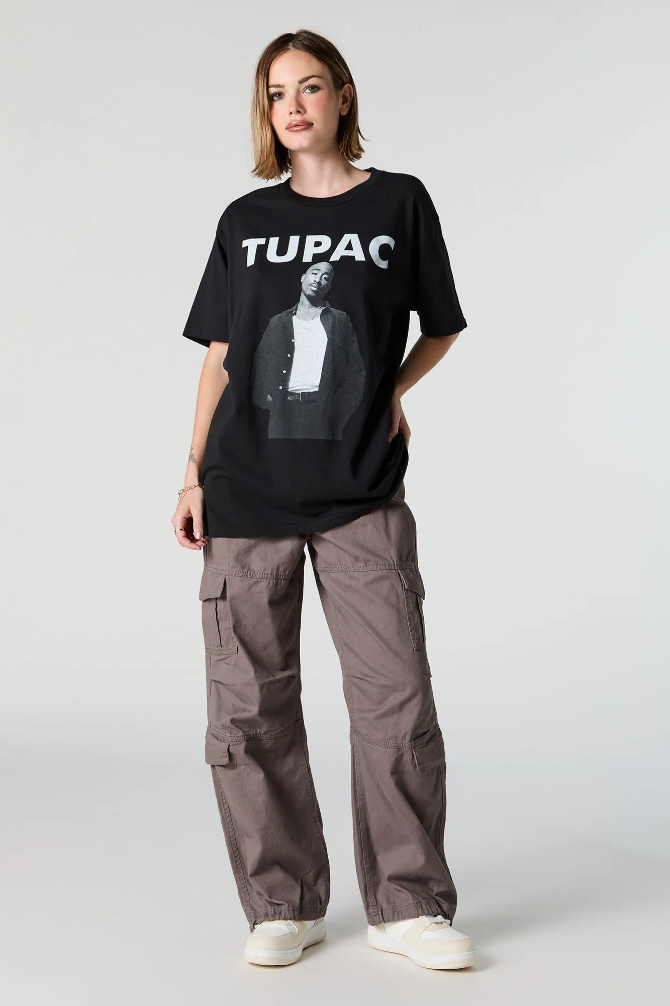 Tupac Graphic Boyfriend T-Shirt sold by Urban Planet product image thumbnail 3