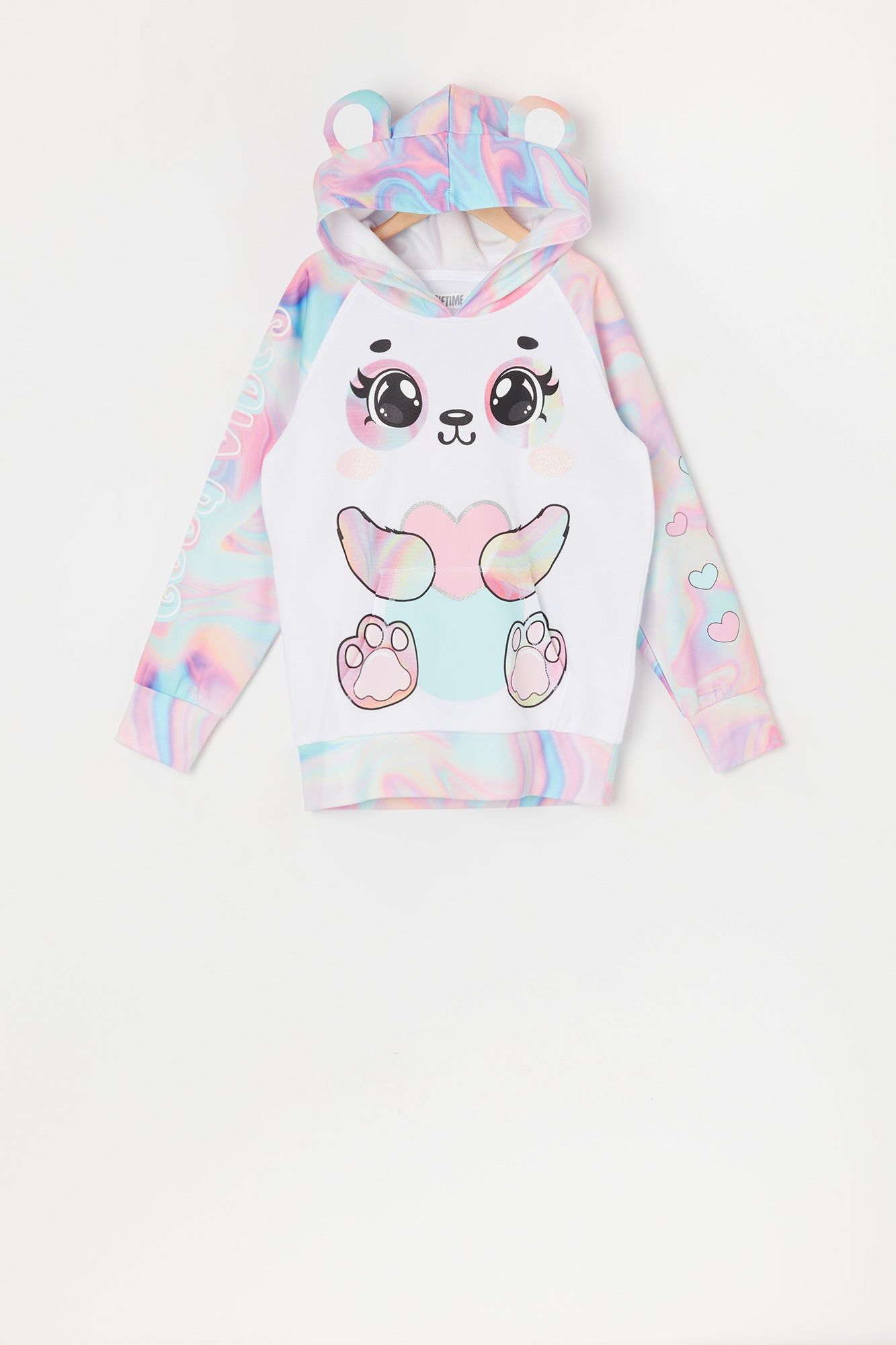 Girls Heart Tie Dye Panda Character Hoodie sold by Urban Planet product image thumbnail 3