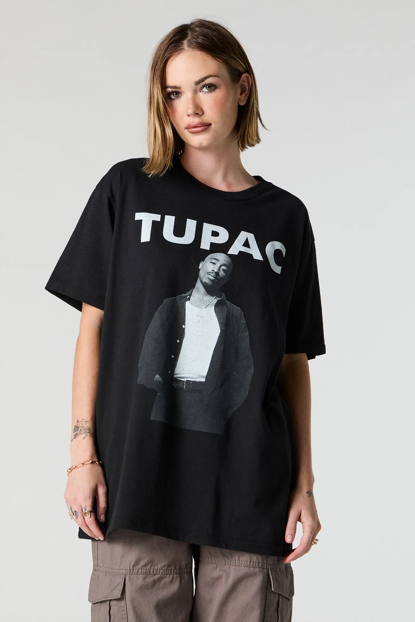 Tupac Graphic Boyfriend T-Shirt sold by Urban Planet