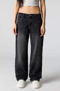 Black Wash Low Rise Baggy Jean sold by Urban Planet