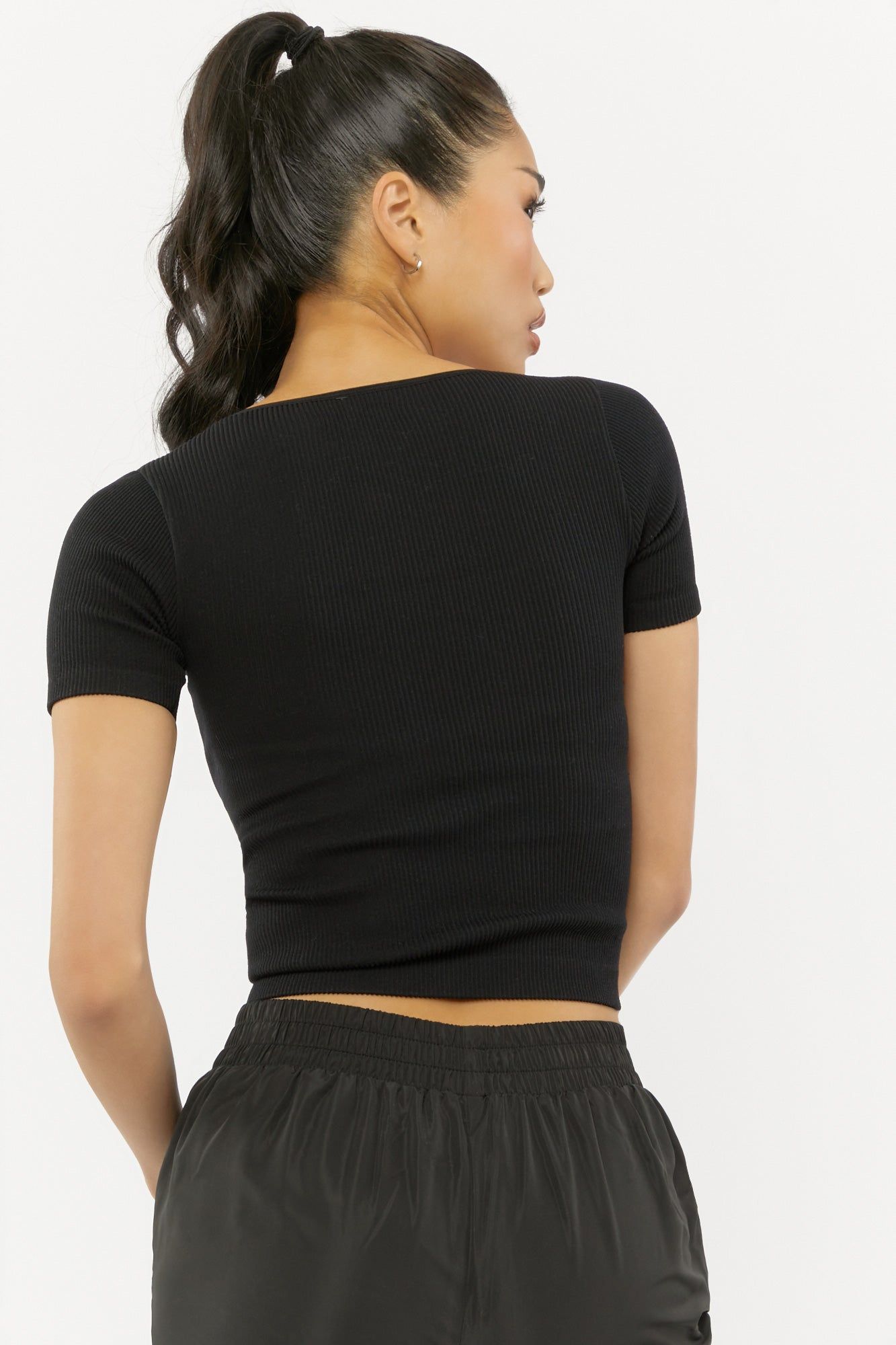 Ribbed Scoop-Neck Crop Tee sold by Urban Planet product image thumbnail 2