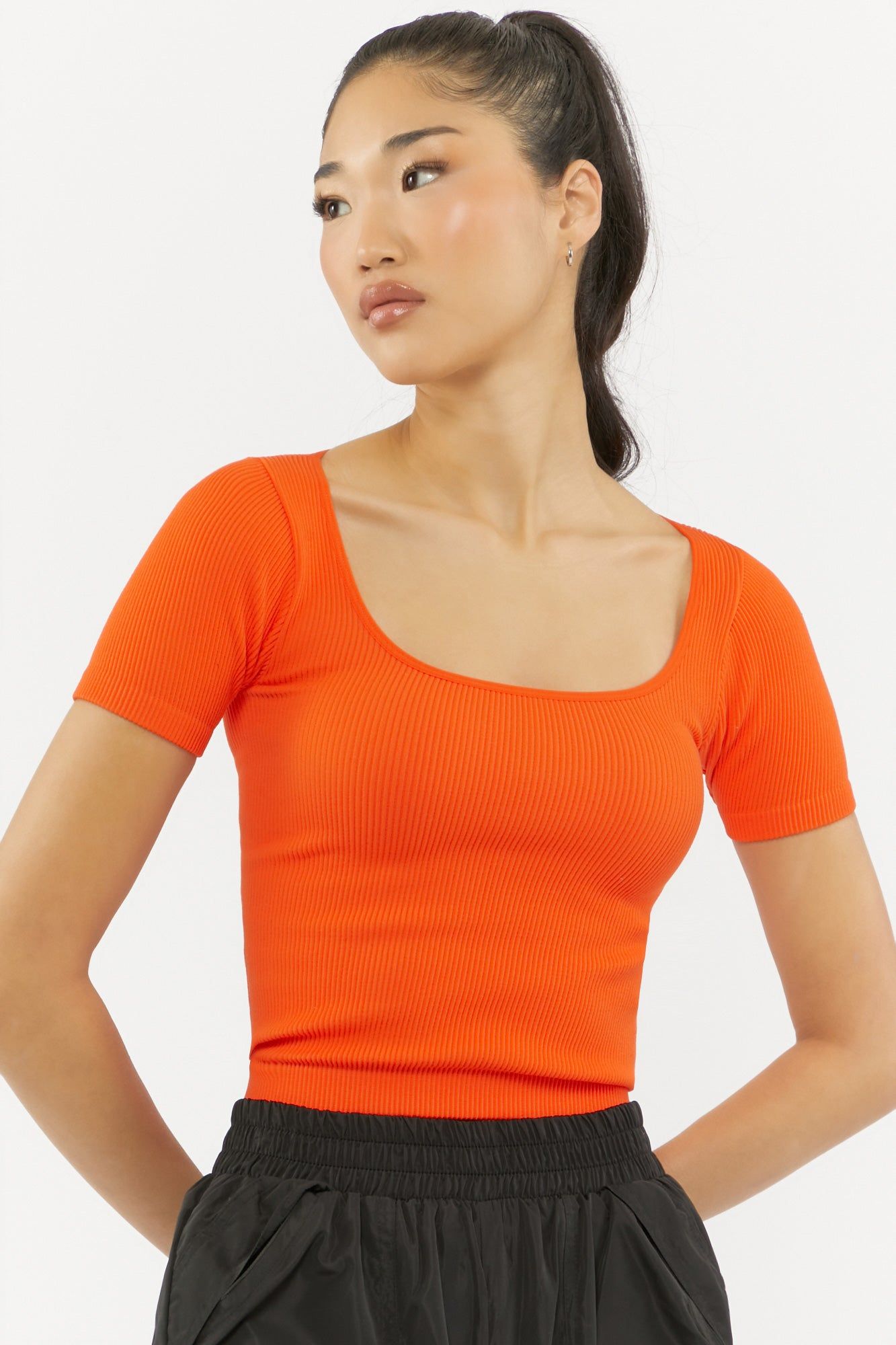 Ribbed Scoop-Neck Crop Tee sold by Urban Planet product image thumbnail 4