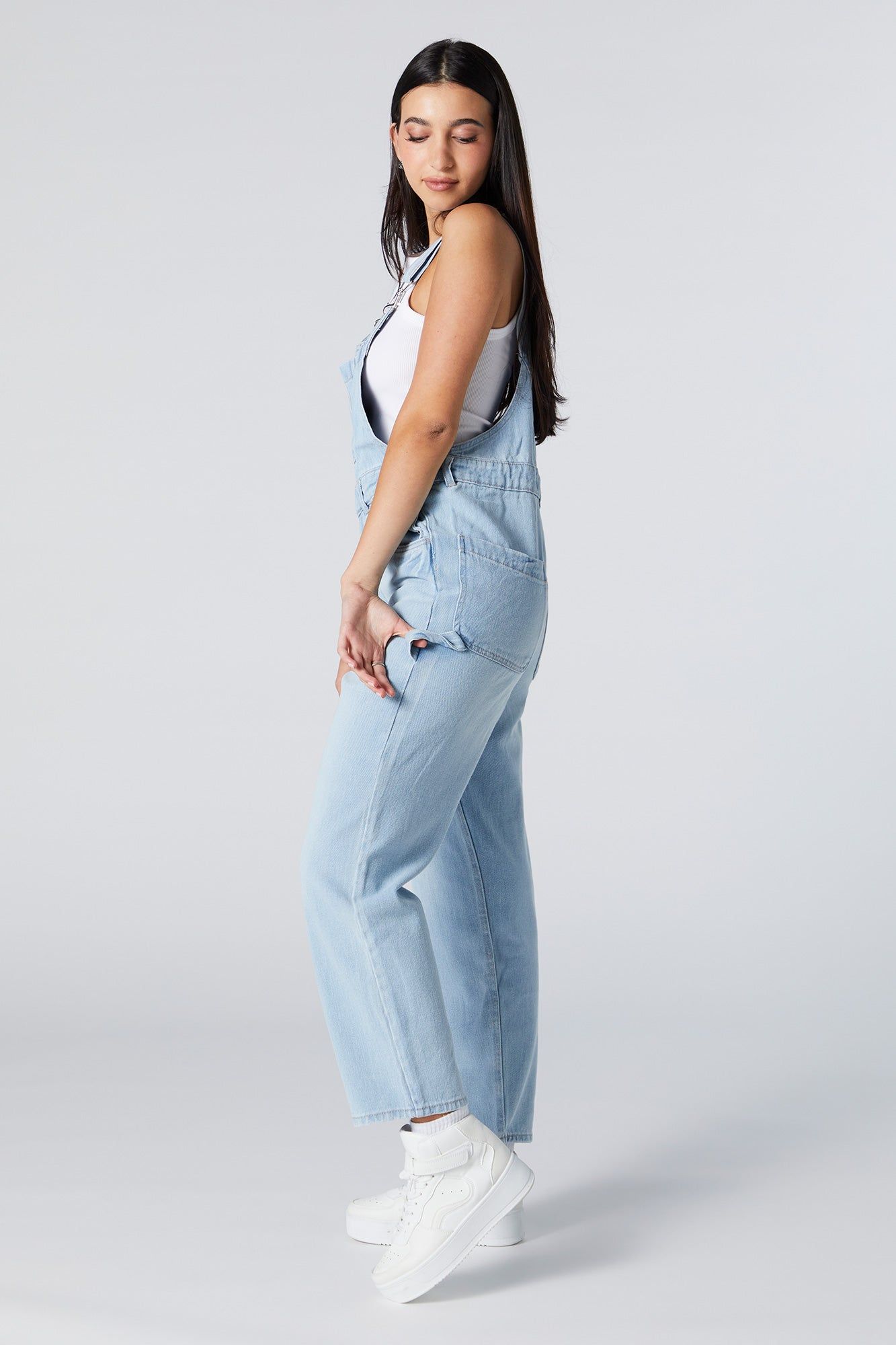Light Wash Denim Overall sold by Urban Planet product image thumbnail 3