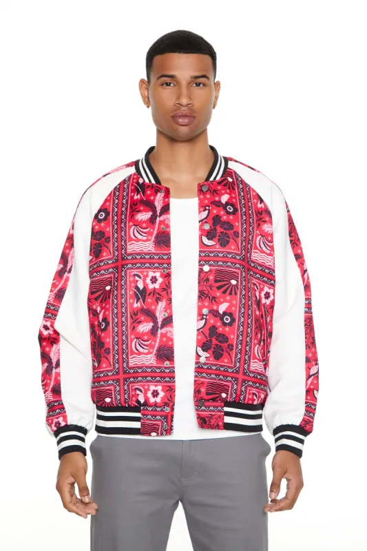 Paisley Print Bomber Jacket sold by Urban Planet
