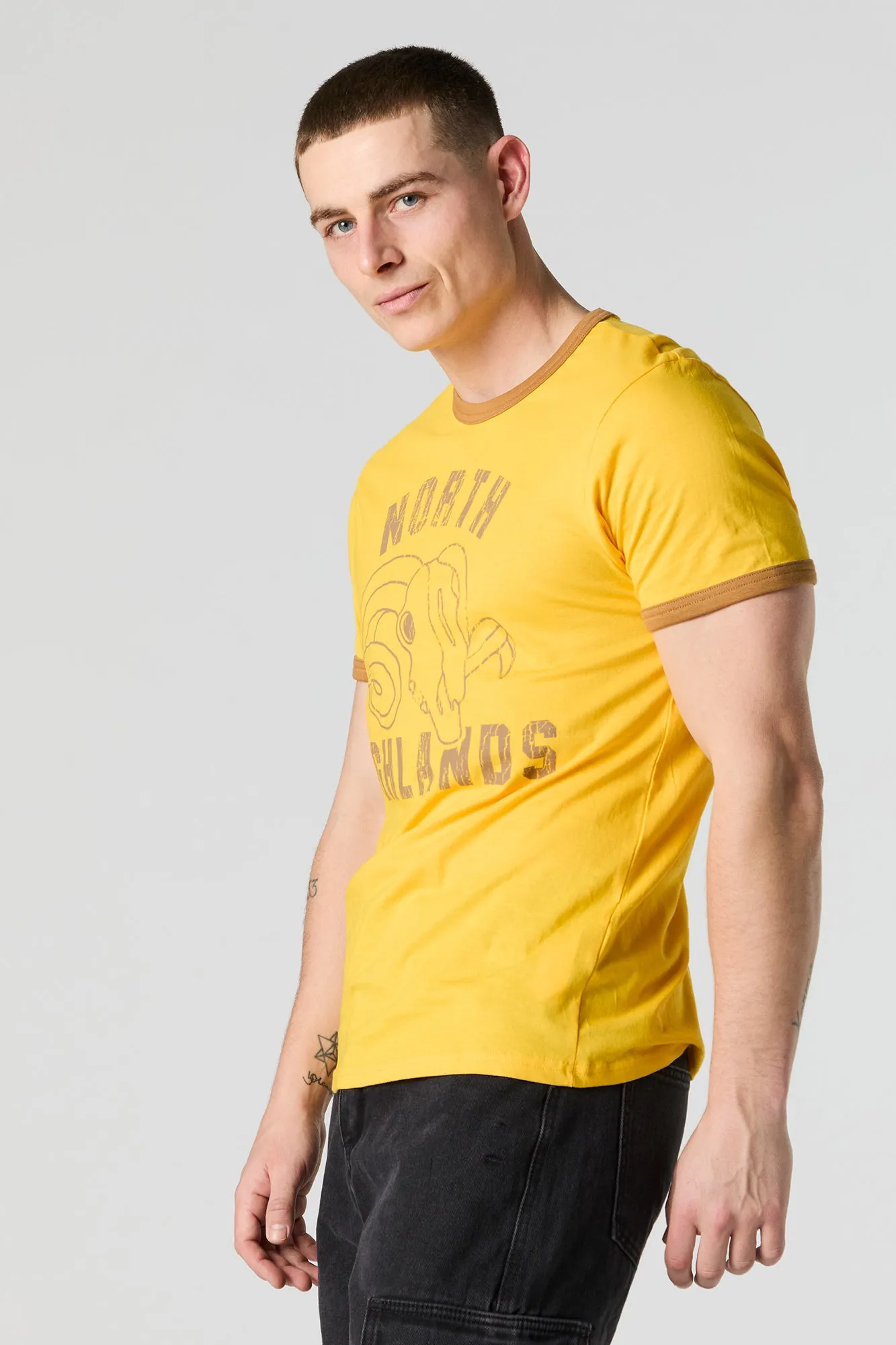 North Highlands Graphic Ringer T-Shirt sold by Urban Planet