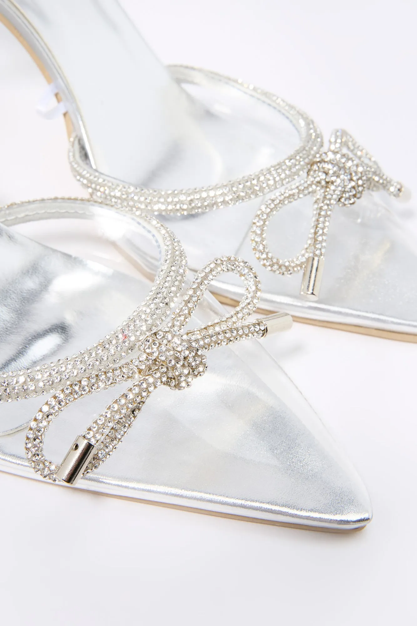 Escarpins à bout pointu avec boucle transparente et pierres du Rhin sold by Urban Planet product image thumbnail 5