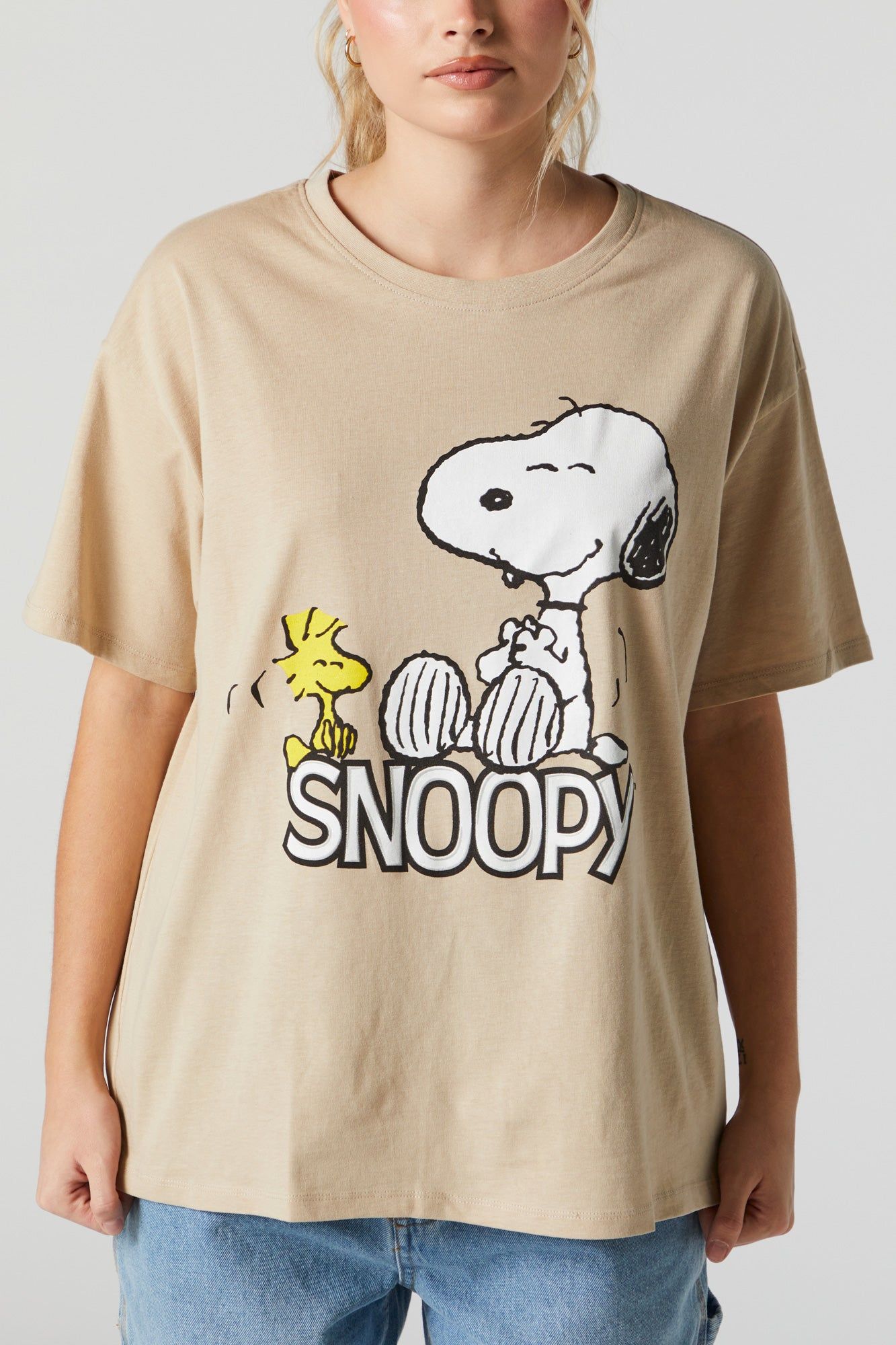 Snoopy Graphic Boyfriend T-Shirt sold by Urban Planet