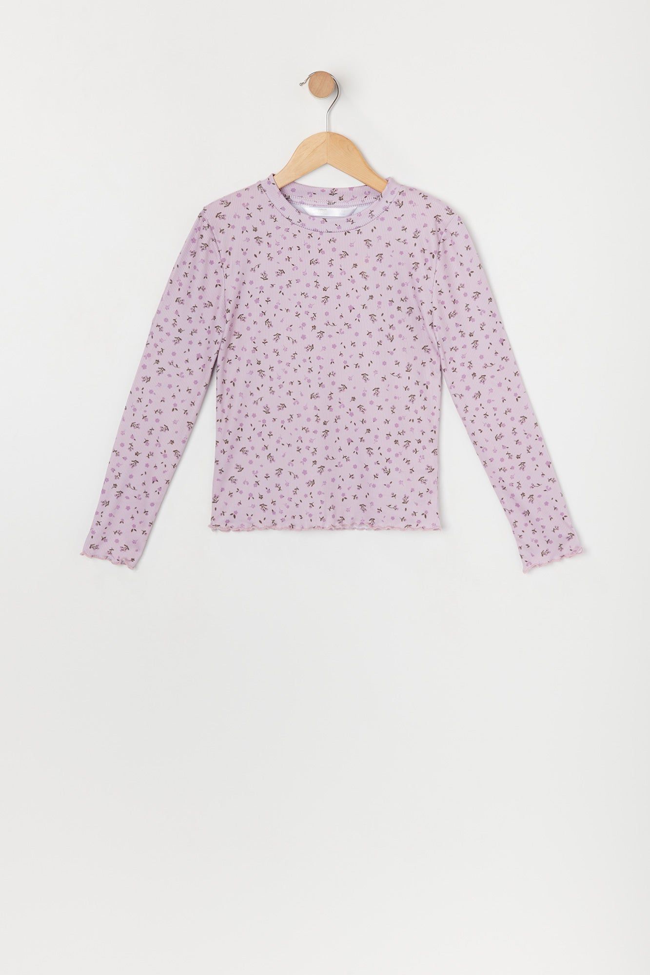 Haut fleuri à manches longues avec ourlet volanté pour fille sold by Urban Planet