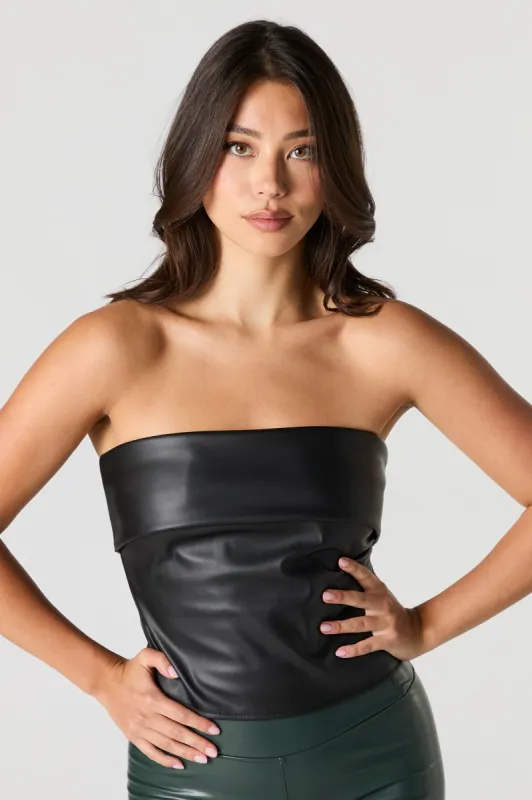 Faux Leather Tube Top sold by Urban Planet