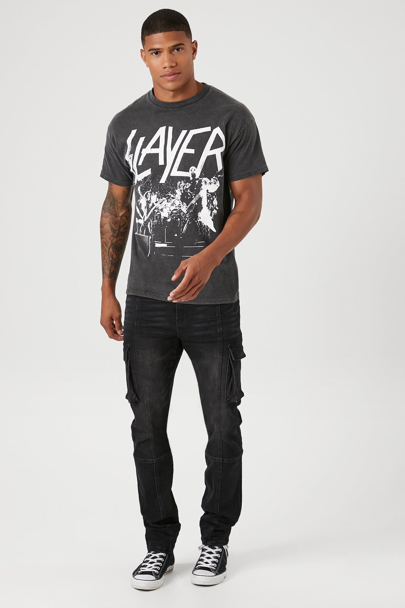 Jean cargo ajusté délavé à la pierre sold by Urban Planet