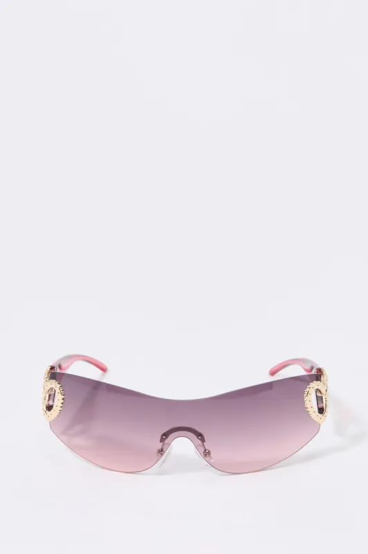 90s Rimless Shield Sunglasses sold by Urban Planet