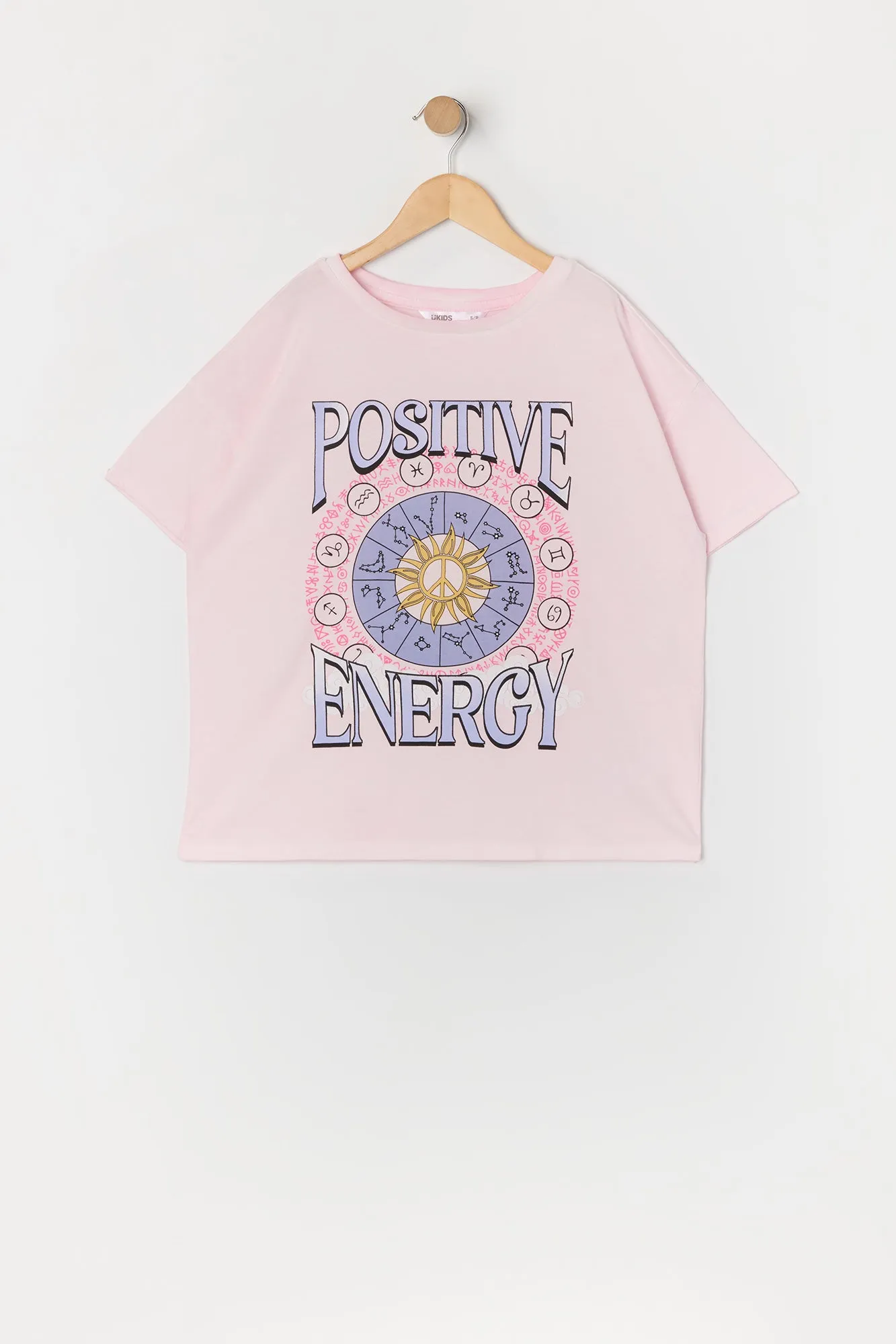Girls Oversized Positive Energy Graphic T-Shirt sold by Urban Planet