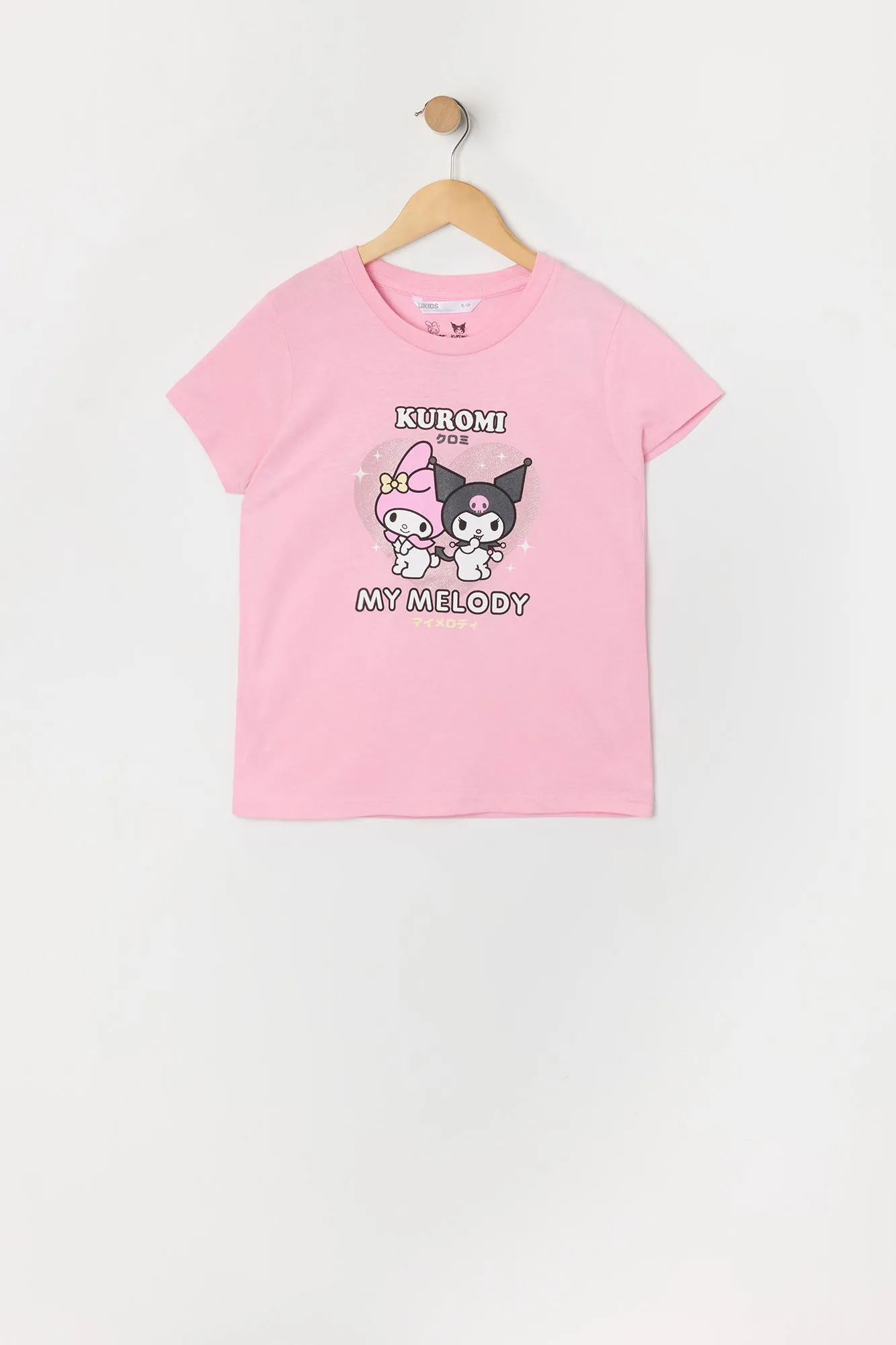 Girls Kuromi and My Melody Graphic T-Shirt sold by Urban Planet