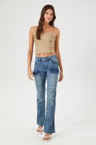 Jean cargo en denim à jambe évasée sold by Urban Planet