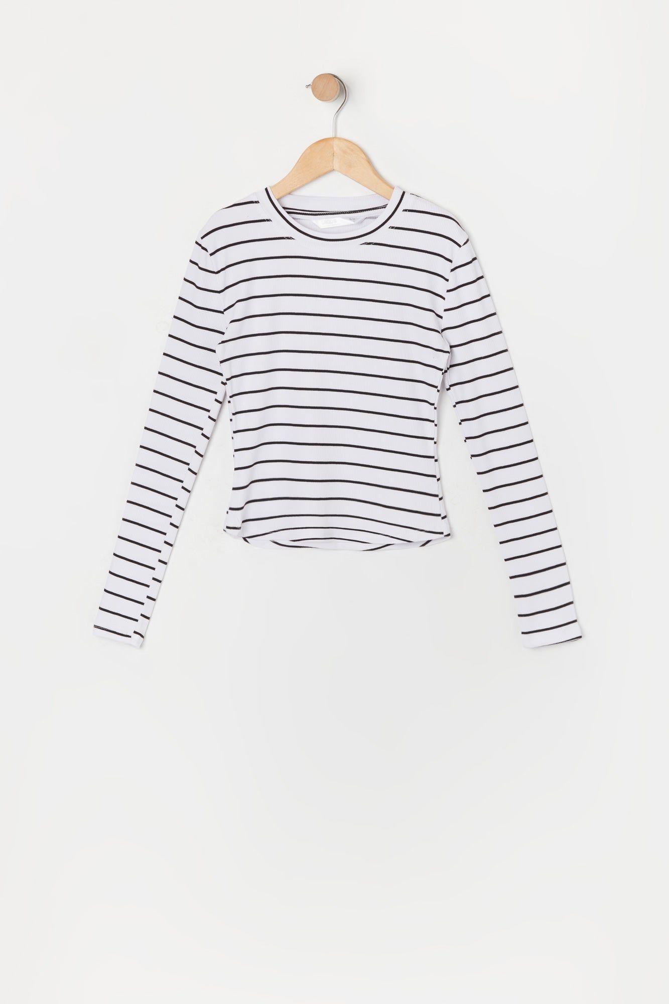 Girls Striped Ribbed Long Sleeve Top sold by Urban Planet