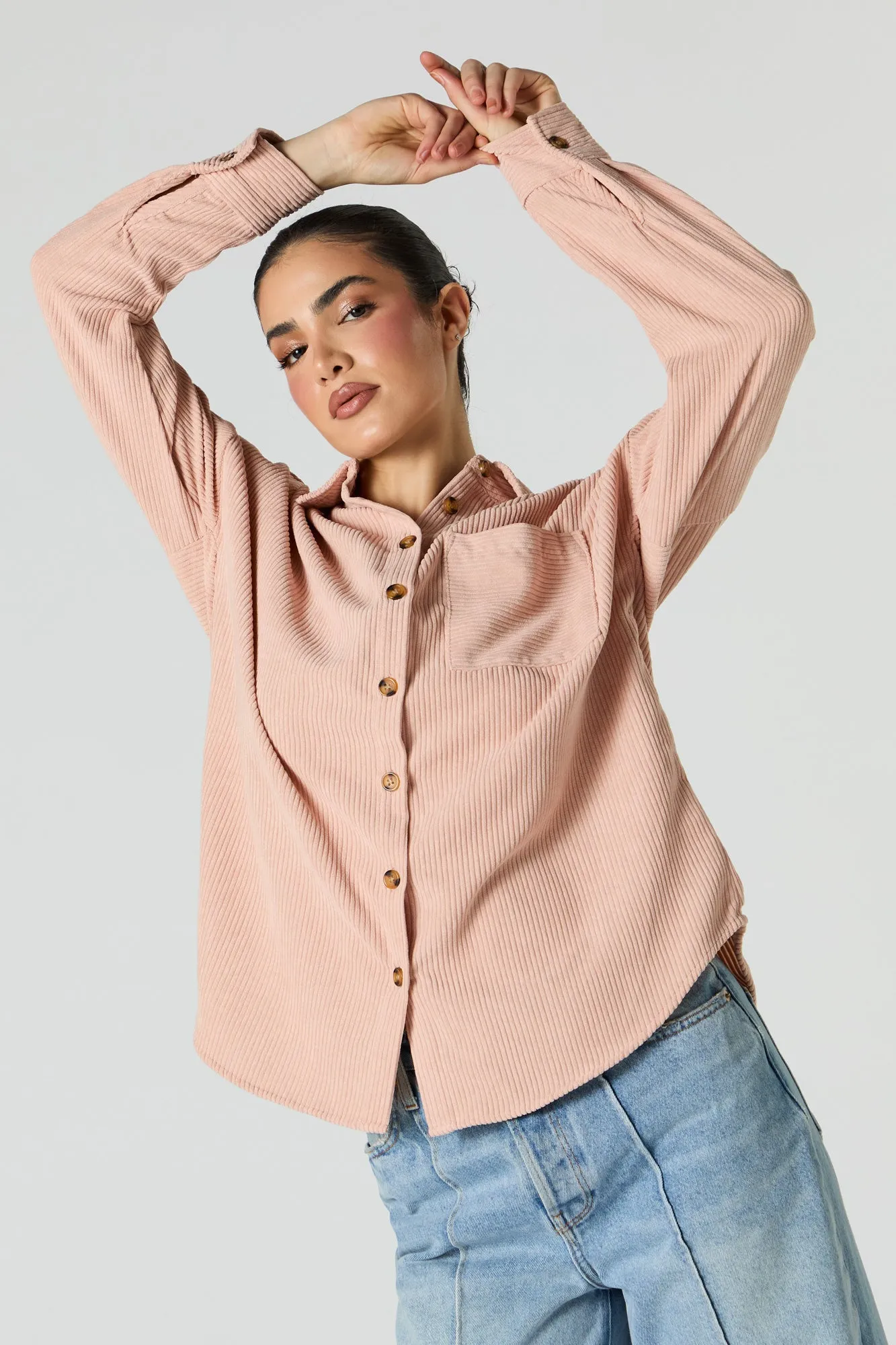Corduroy Button-Up Top sold by Urban Planet product image thumbnail 4