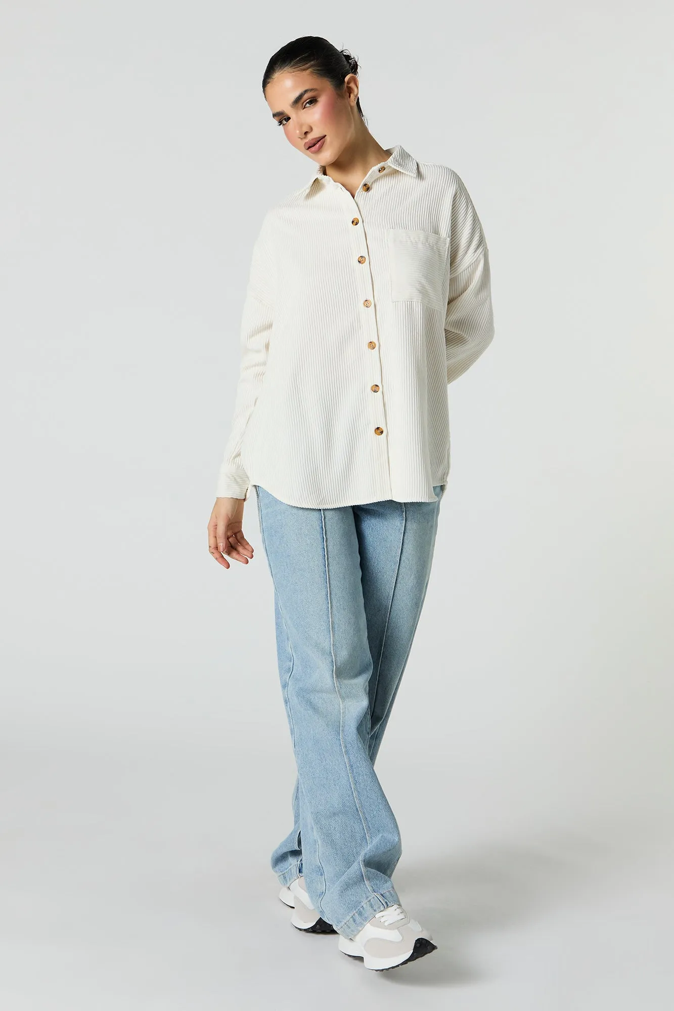 Corduroy Button-Up Top sold by Urban Planet product image thumbnail 3
