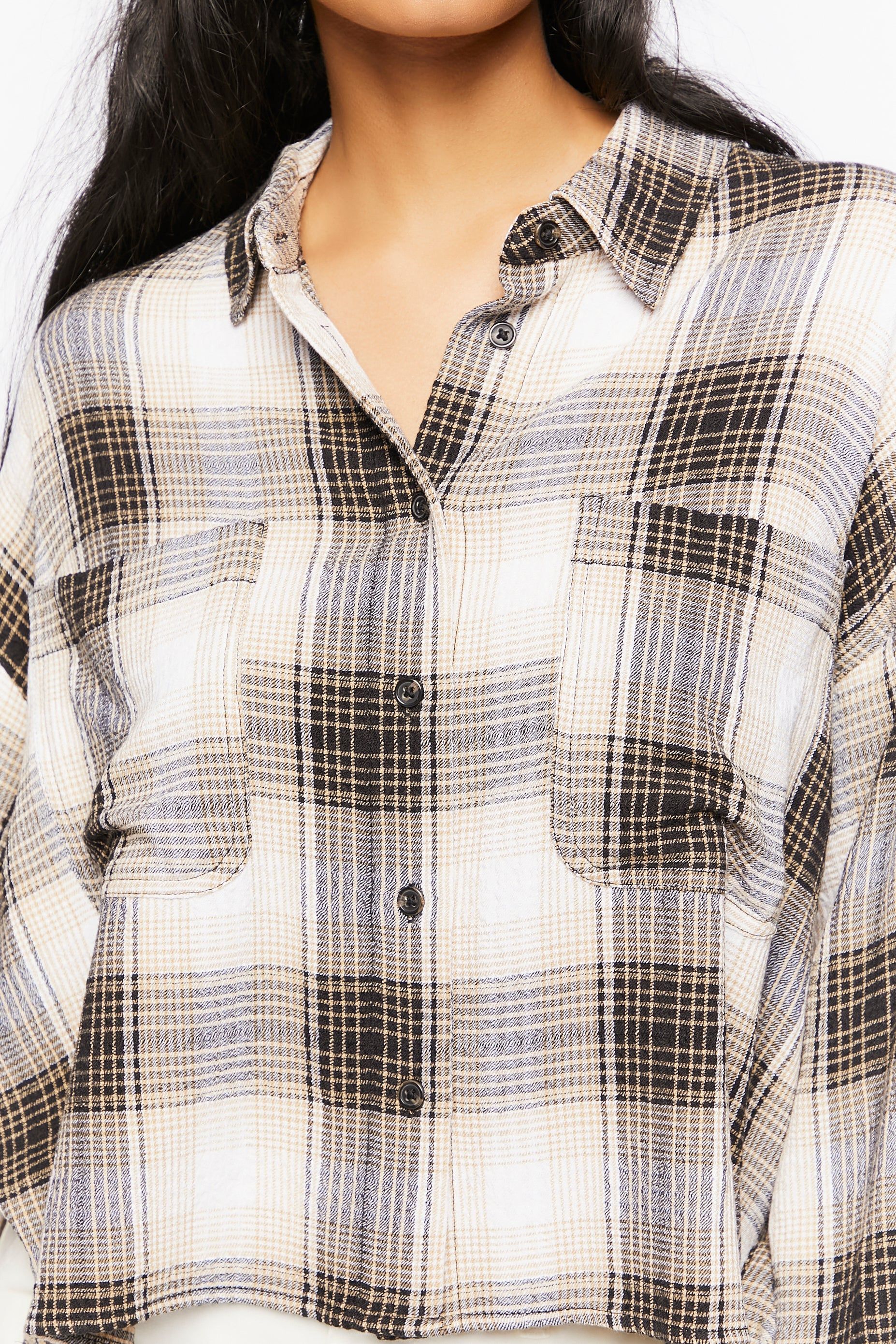 Plaid Button-Up High-Low Top sold by Urban Planet product image thumbnail 5