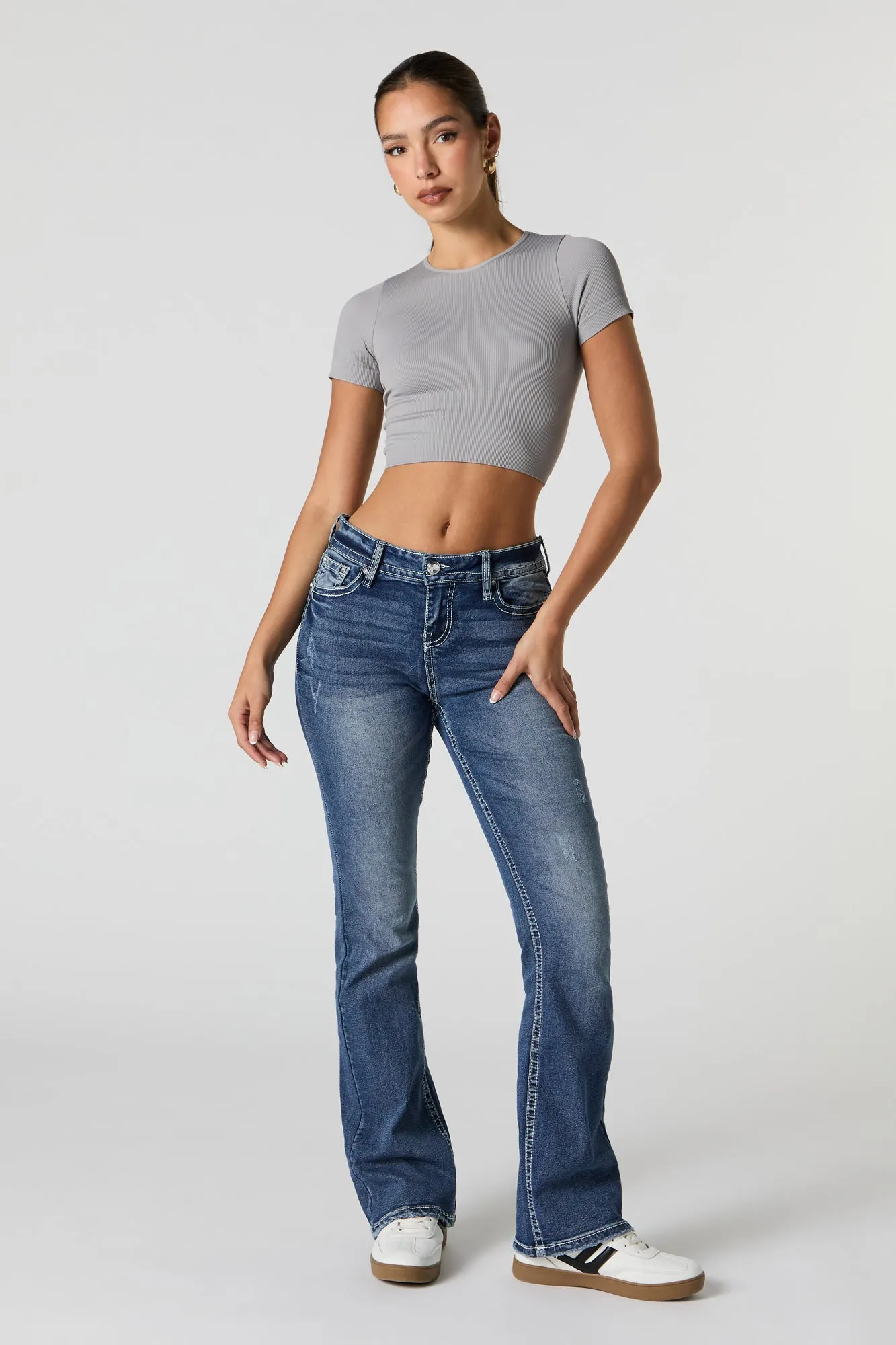 Seamless Ribbed Cropped T-Shirt sold by Urban Planet product image thumbnail 3
