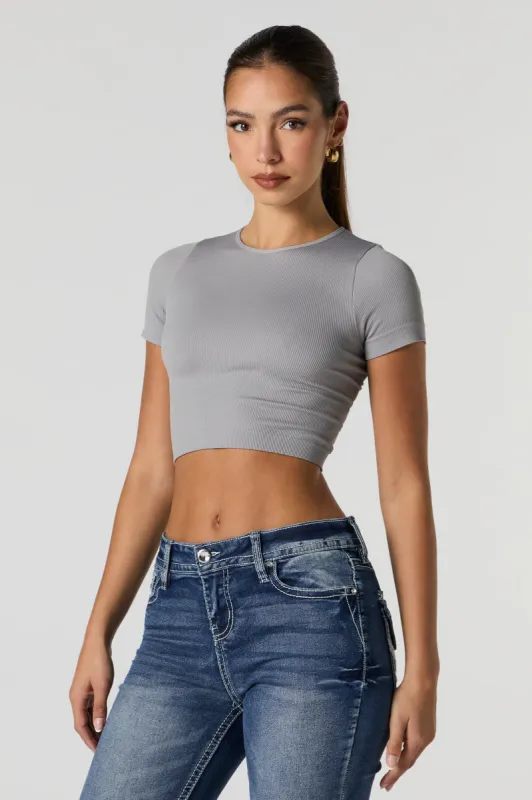 Seamless Ribbed Cropped T-Shirt sold by Urban Planet